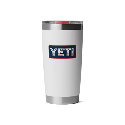 YETI RAMBLER 20 OZ TUMBLER WHITE BADGE | Yeti Market