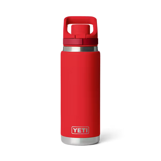 YETI RAMBLER 26 OZ  BOTTLE FLIP CHUG CAP RESCUE RED