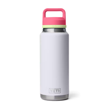 YETI RAMBLER BOTTLE 36 OZ CHUG CAP MIST/PINK/GRASSHOPPER  | Yeti Market