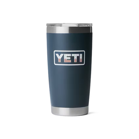 YETI RAMBLER 20 OZ TUMBLER NAVY BADGE | Yeti Market