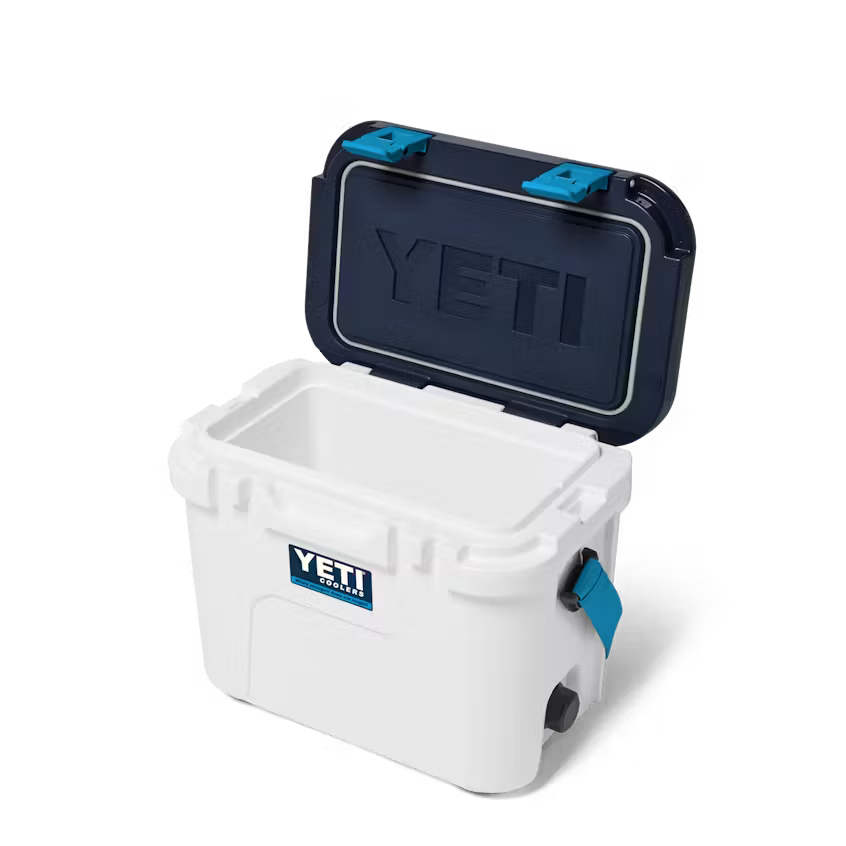 HIELERA RIGIDA YETI ROADIE 15 HARD COOLER - WHITE/BLUE