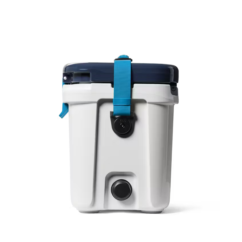 HIELERA RIGIDA YETI ROADIE 15 HARD COOLER - WHITE/BLUE
