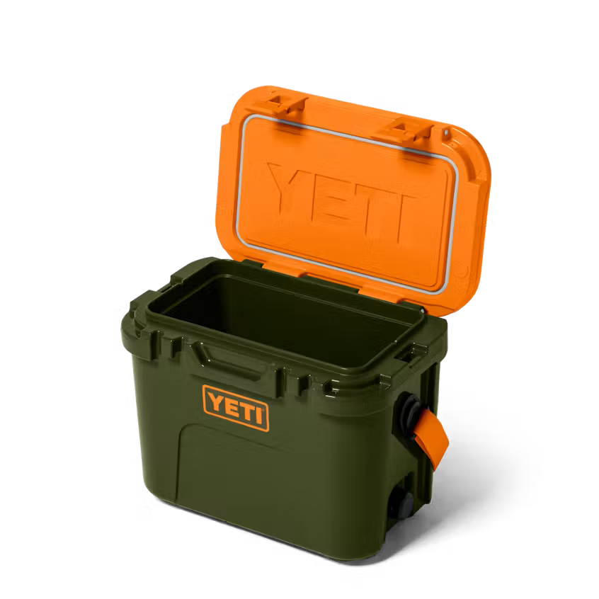 HIELERA RIGIDA YETI ROADIE 15 HARD COOLER - OLIVE/KING CRAB ORANGE