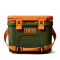 HIELERA RIGIDA YETI ROADIE 15 HARD COOLER - OLIVE/KING CRAB ORANGE