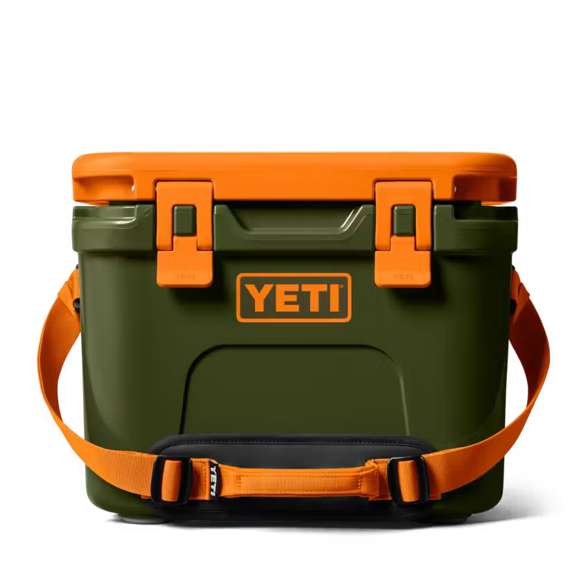 HIELERA RIGIDA YETI ROADIE 15 HARD COOLER - OLIVE/KING CRAB ORANGE