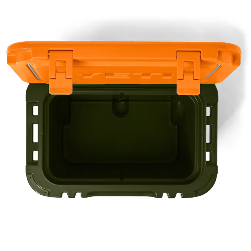 HIELERA RIGIDA YETI ROADIE 32 WHEELED COOLER - OLIVE/KING CRAB ORANGE