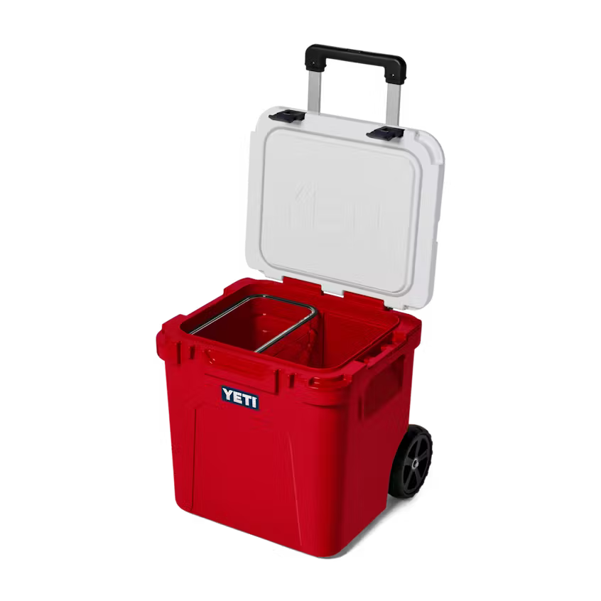 HIELERA RIGIDA YETI ROADIE 48 WHEELED COOLER - RESCUE RED/WHITE/NAVY