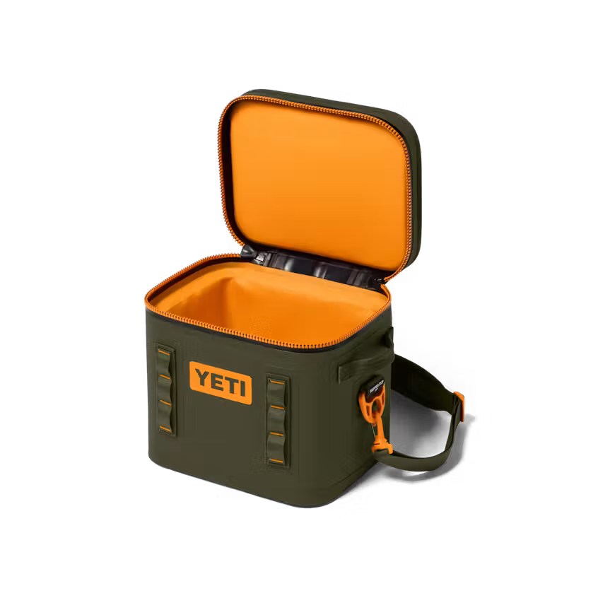 HIELERA SUAVE YETI HOPPER FLIP 12 SOFT COOLER OLIVE/KING CRAB ORANGE | Yeti Market