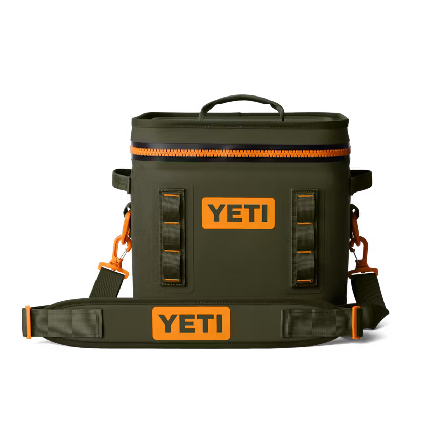HIELERA YETI HOPPER FLIP 12 SOFT COOLER OLIVE/KING CRAB ORANGE | Yeti Market