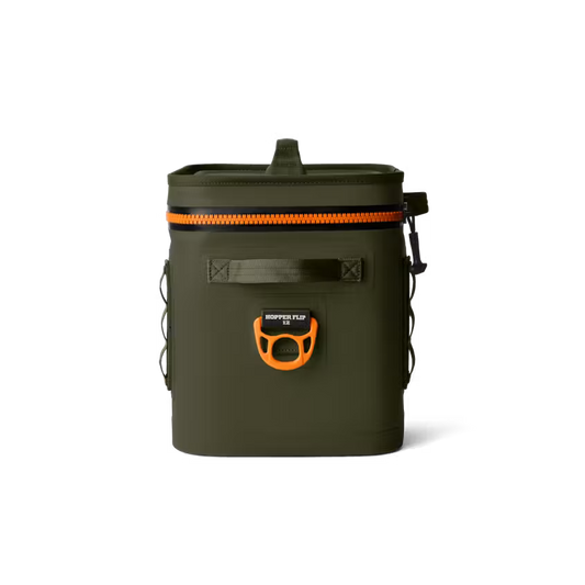 HIELERA YETI HOPPER FLIP 12 SOFT COOLER OLIVE/KING CRAB ORANGE | Yeti Market