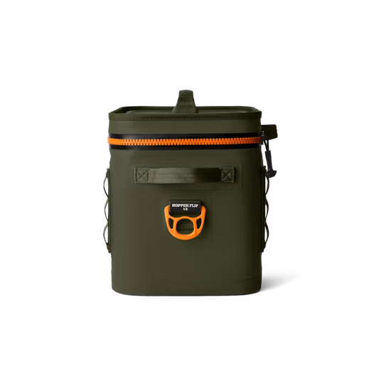 HIELERA SUAVE YETI HOPPER FLIP 12 SOFT COOLER OLIVE/KING CRAB ORANGE | Yeti Market