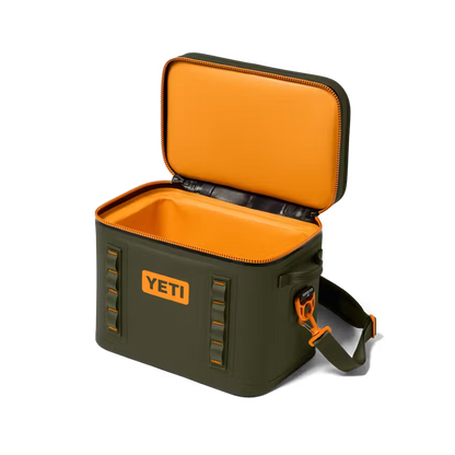 HIELERA YETI HOPPER FLIP 18 SOFT COOLER OLIVE/KING CRAB ORANGE | Yeti Market