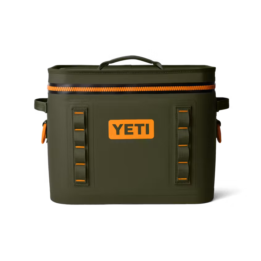 HIELERA YETI HOPPER FLIP 18 SOFT COOLER - OLIVE/KING CRAB ORANGE