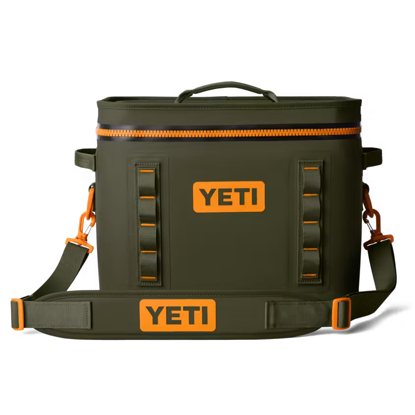 HIELERA YETI HOPPER FLIP 18 SOFT COOLER - OLIVE/KING CRAB ORANGE