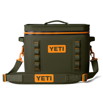HIELERA YETI HOPPER FLIP 18 SOFT COOLER OLIVE/KING CRAB ORANGE | Yeti Market