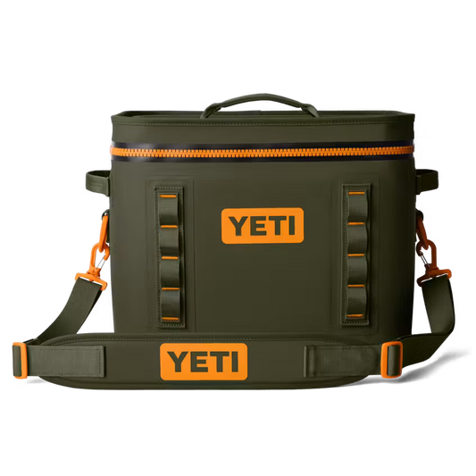HIELERA YETI HOPPER FLIP 18 SOFT COOLER OLIVE/KING CRAB ORANGE | Yeti Market