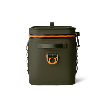 HIELERA YETI HOPPER FLIP 18 SOFT COOLER OLIVE/KING CRAB ORANGE | Yeti Market