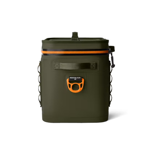 HIELERA YETI HOPPER FLIP 18 SOFT COOLER OLIVE/KING CRAB ORANGE | Yeti Market