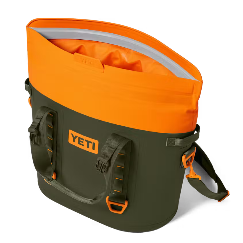 HIELERA SUAVE YETI HOPPER M30 SOFT COOLER - OLIVE/KING CRAB ORANGE