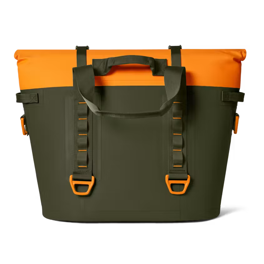 HIELERA SUAVE YETI HOPPER M30 SOFT COOLER - OLIVE/KING CRAB ORANGE