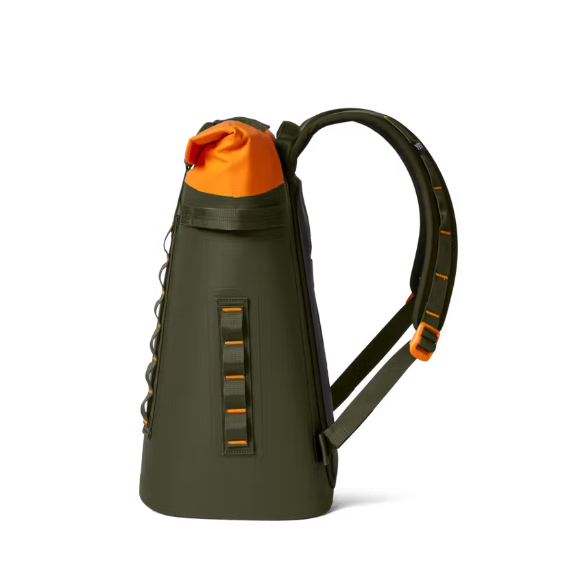 HIELERA SUAVE YETI HOPPER M20 SOFT BACKPACK COOLER OLIVE/KING CRAB ORANGE | Yeti Market