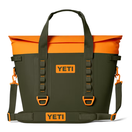 HIELERA SUAVE YETI HOPPER M30 SOFT BACKPACK COOLER OLIVE/KING CRAB ORANGE | Yeti Market