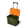 HIELERA RIGIDA YETI ROADIE 32 WHEELED COOLER - OLIVE/KING CRAB ORANGE